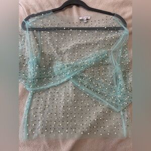 White Birch Beaded Sheer Top